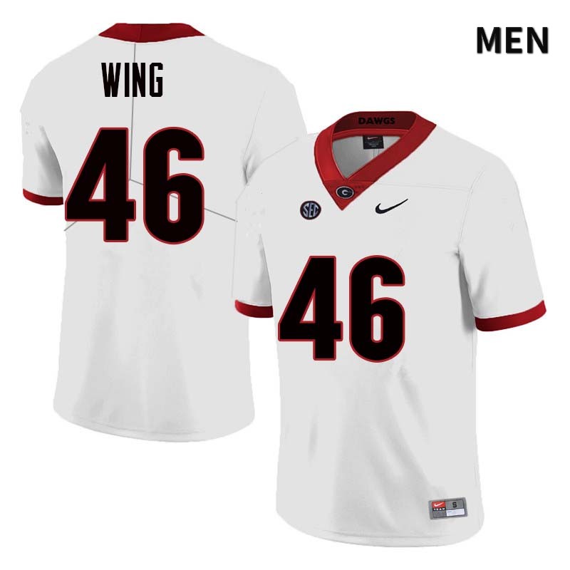 Georgia Bulldogs Men's Andrew Wing #46 White Stitched College UGA Football Jersey 23PI015DK